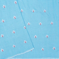 Sky blue Linen Cotton Saree with Contrast Blouse