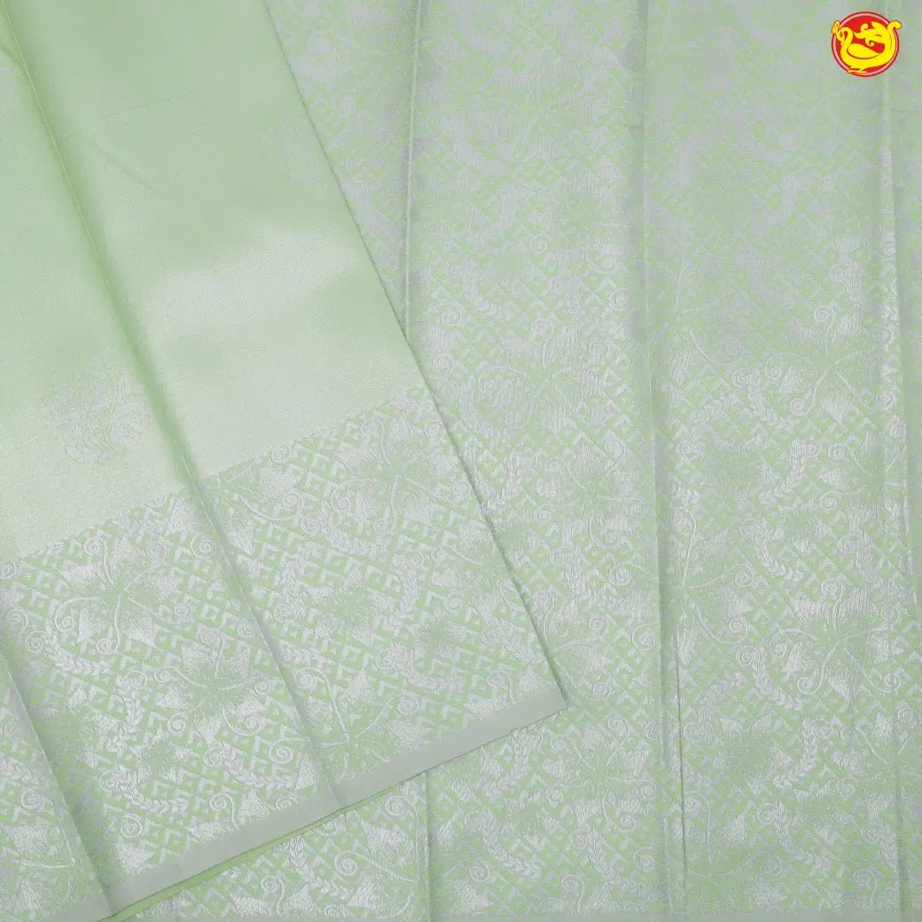 Mint Green with Silver Kubera Pattu Saree