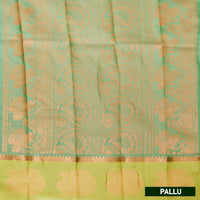 Pale Green  With  Lime Green Border Silk Cotton Saree