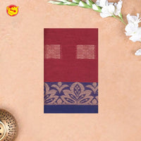 Maroon With Dark Blue  Kalyani Cotton Saree