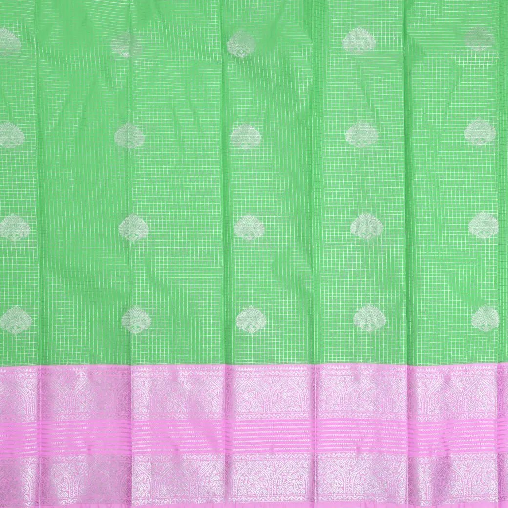 Pastel Green with Light Pink Art Silk Saree - Thenianantham