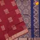 Maroon With Dark Blue  Kalyani Cotton Saree