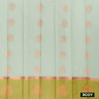 Pale Green  With  Lime Green Border Silk Cotton Saree