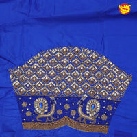 Blue Bridal Aariwork Blouse - Thenianantham