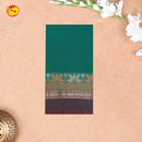 Green with Light Maroon Pure Chettinad Cotton Saree without Blouse - Thenianantham