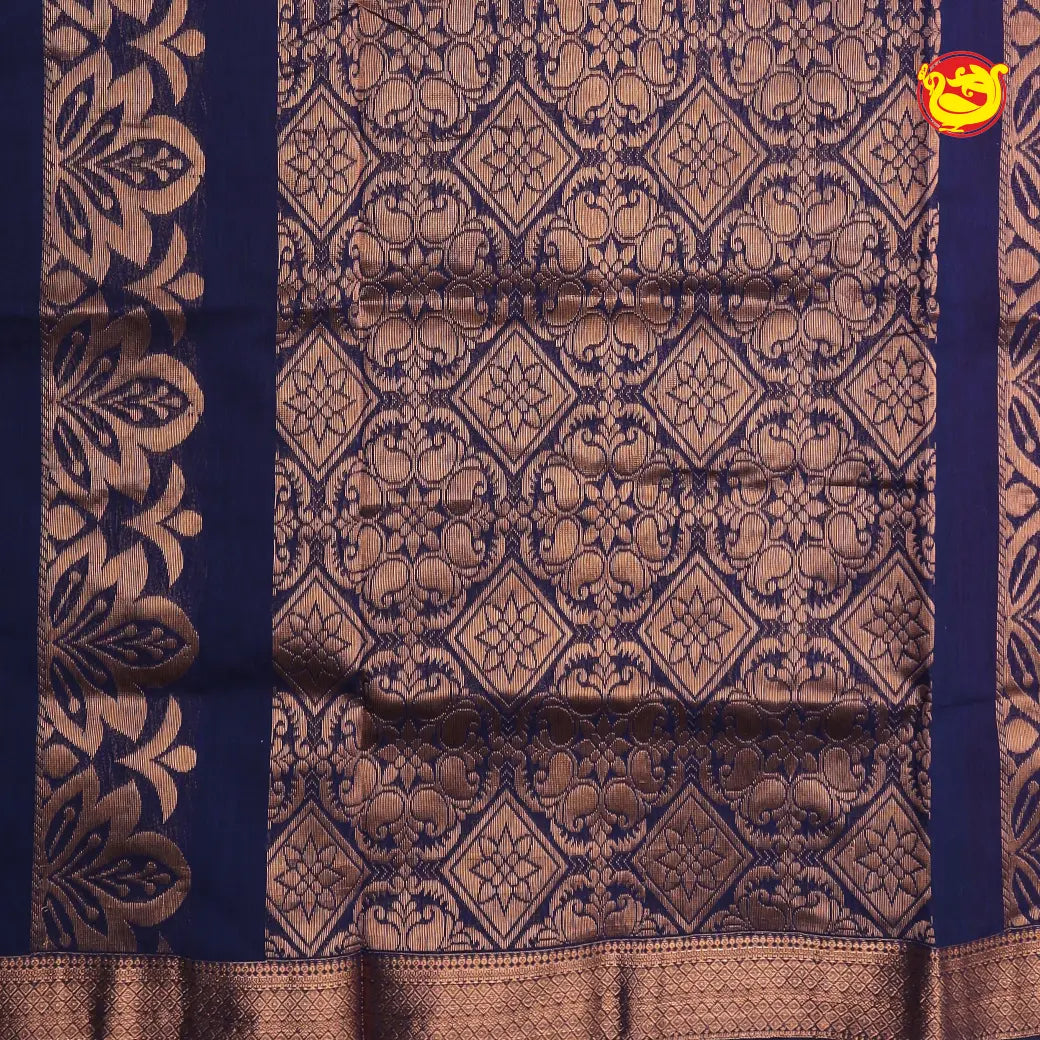 Maroon With Dark Blue  Kalyani Cotton Saree