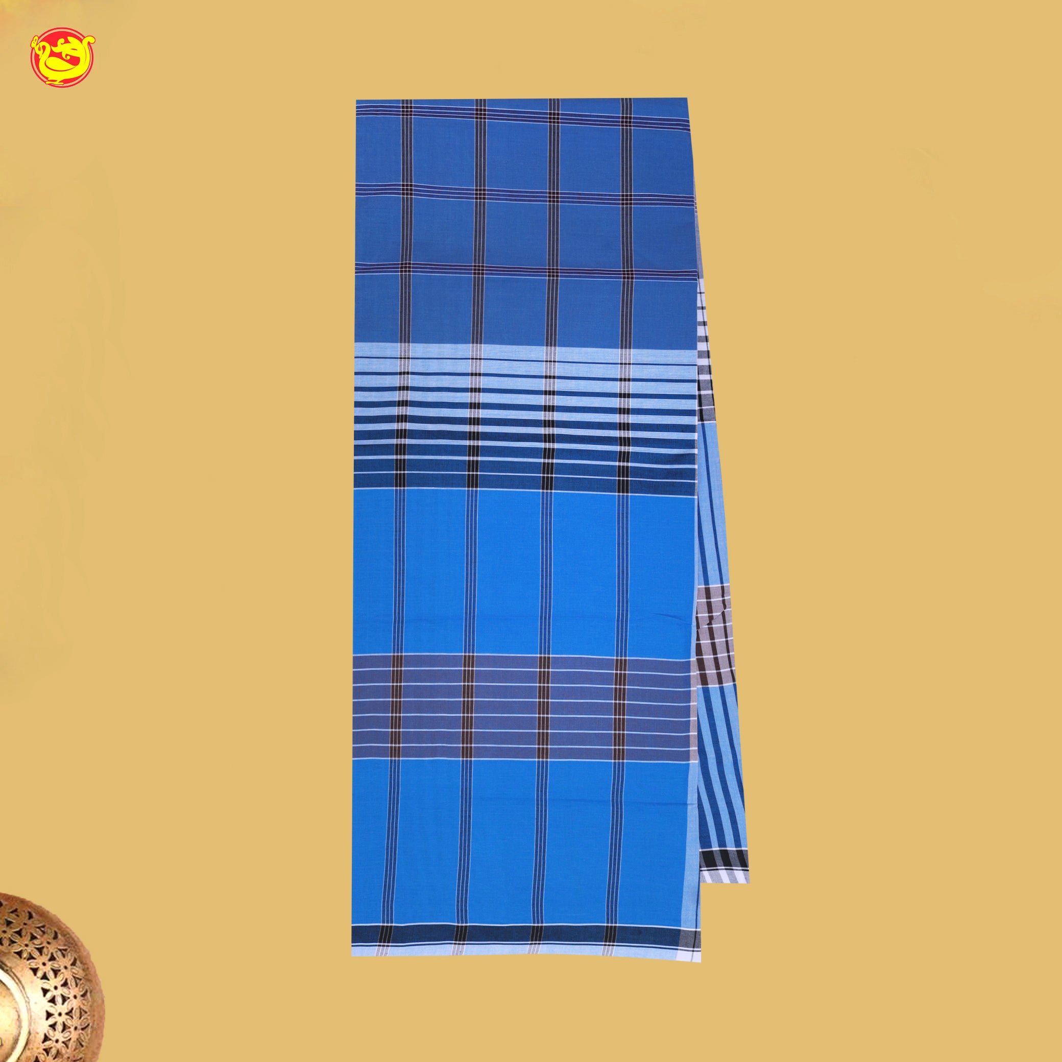 Men’s Checked Cotton Stitched Lungi