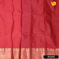 Dark Sky Blue with Red Soft Silk Saree