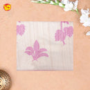 Beige with Light Pink Raw Silk Saree