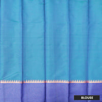 Aqua Green With Navy Blue Border Silk Cotton Saree