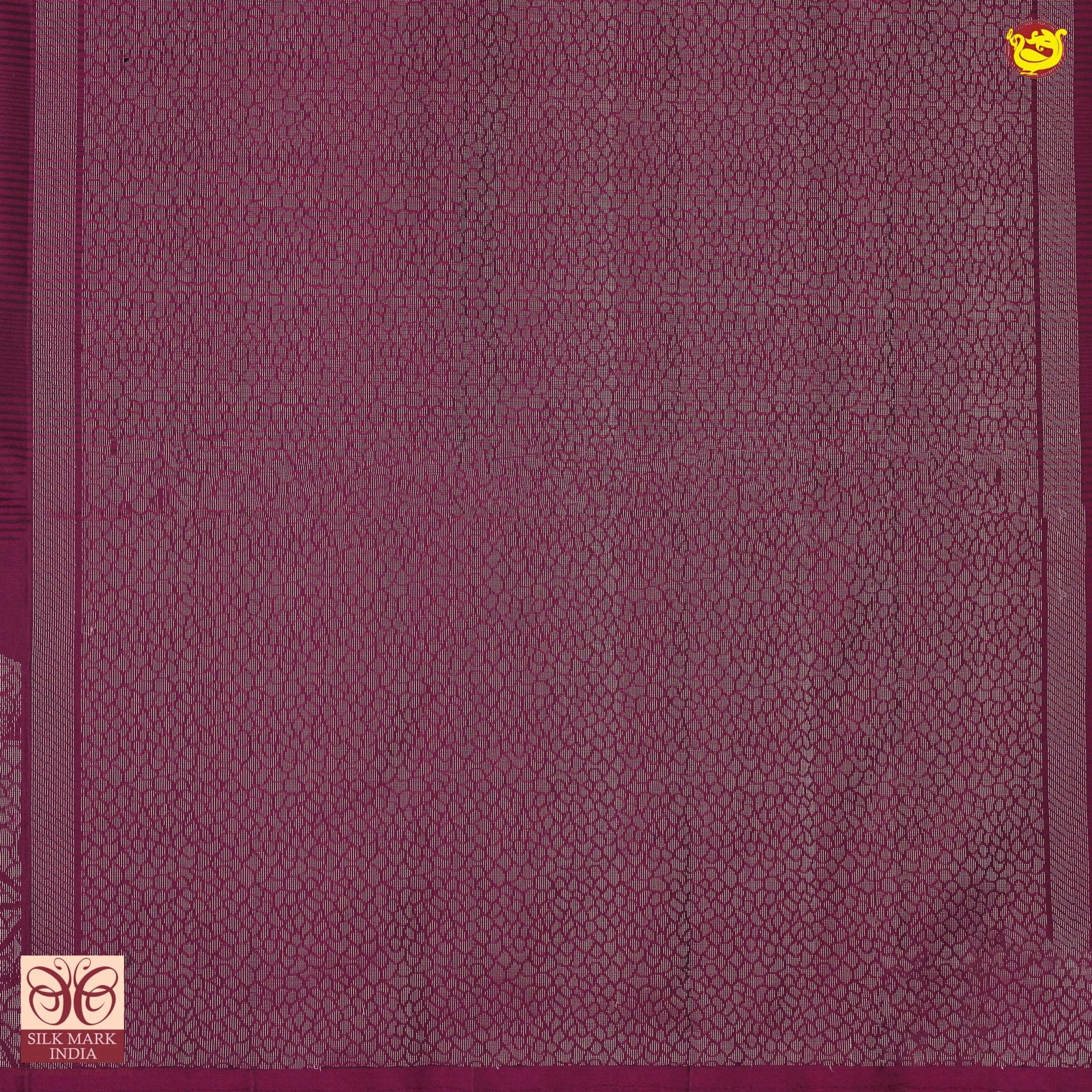 Wine With Parrot Zari Buttas Motifs Silver Zari Pure Kanjivaram Soft Silk Saree - Thenianantham