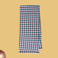 Men’s  Brown , Blue  with Grey Checked Cotton Stitched Lungi