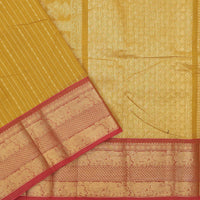 Mustard Yellow With Red Premium Quality Pure Cotton Saree