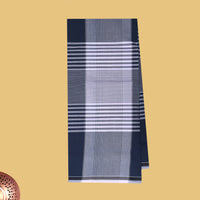 Men’s  Blue  with Brown Checked Cotton Stitched Lungi