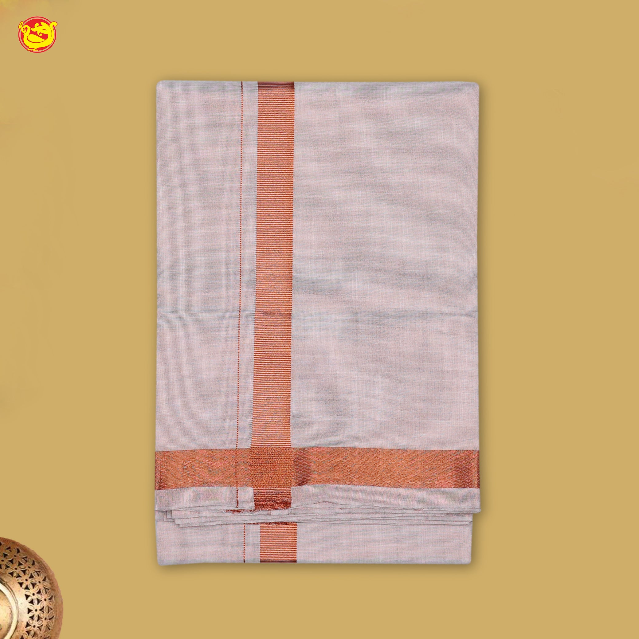 Quicksand Colour Tissue Readymade Shirts And Dhoti Sets for Men