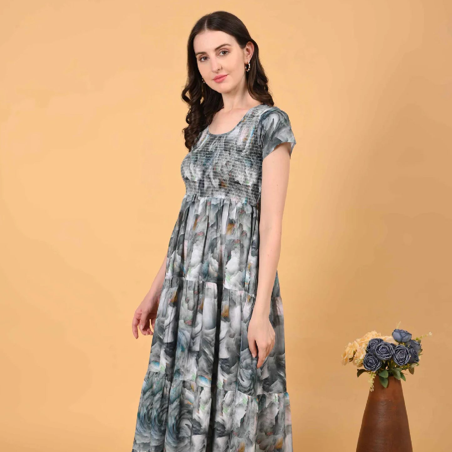 Gray Colour Women’s Nighty