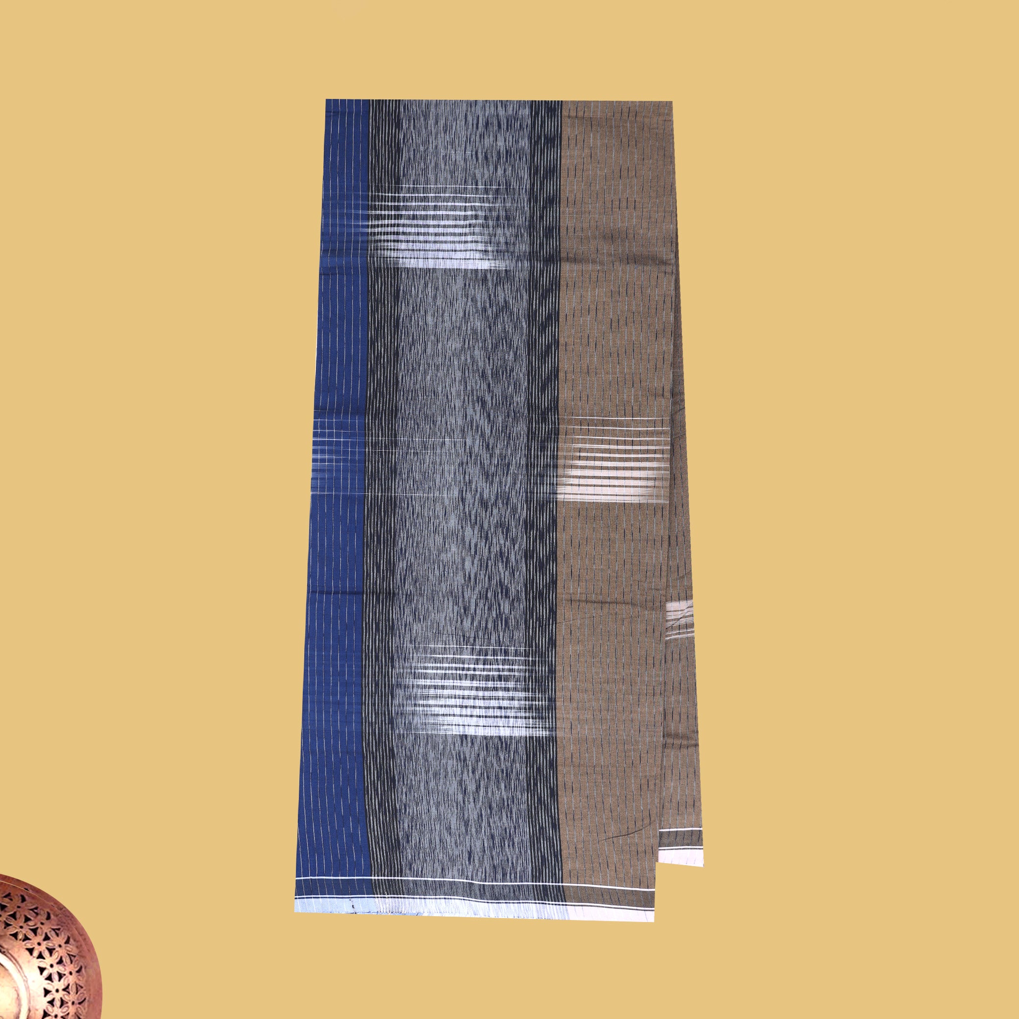 Men’s  Blue  with White Checked Cotton Stitched Lungi