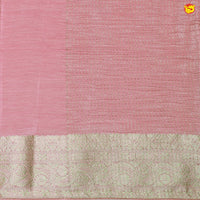 Dark Pastel Pink Stripes Design Tissue Crush Designer Saree with Readymade Designer HandWork Blouse - Thenianantham