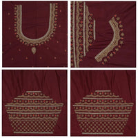 Chocolate Brown Bridal Aariwork Blouse - Thenianantham