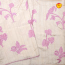 Beige with Light Pink Raw Silk Saree