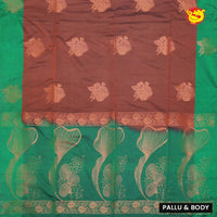 Maroon with Green Soft Silk Saree - Thenianantham