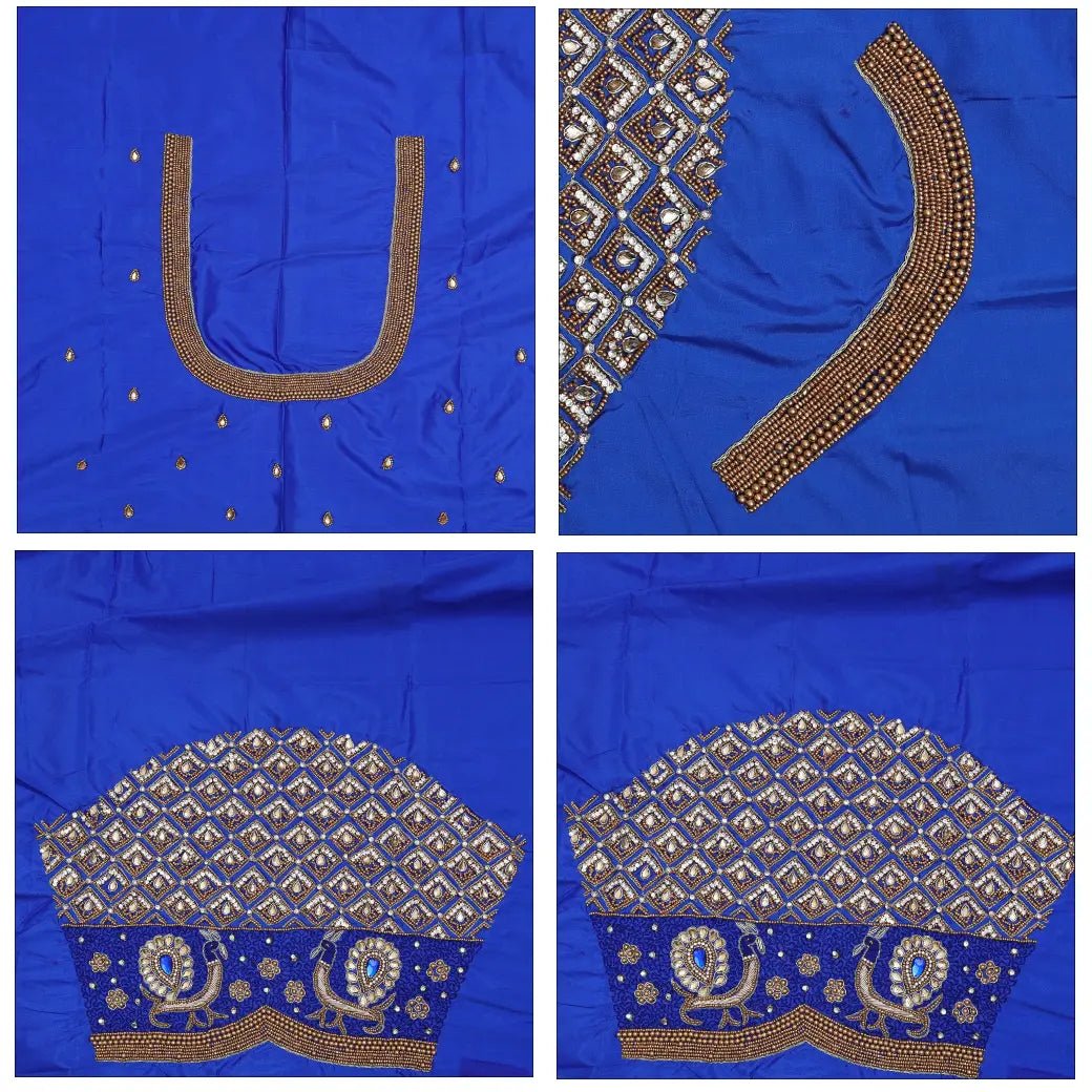 Blue Bridal Aariwork Blouse