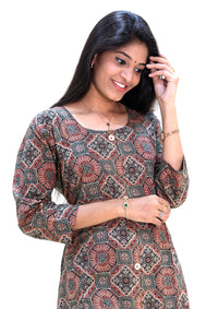 Tamira-Maroon  With Multicolour Floral Design  Ladies Branded Umbrella Top Readymade