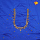 Blue Bridal Aariwork Blouse - Thenianantham