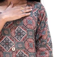 Tamira-Maroon  With Multicolour Floral Design  Ladies Branded Umbrella Top Readymade