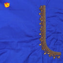 Blue Bridal Aariwork Blouse - Thenianantham