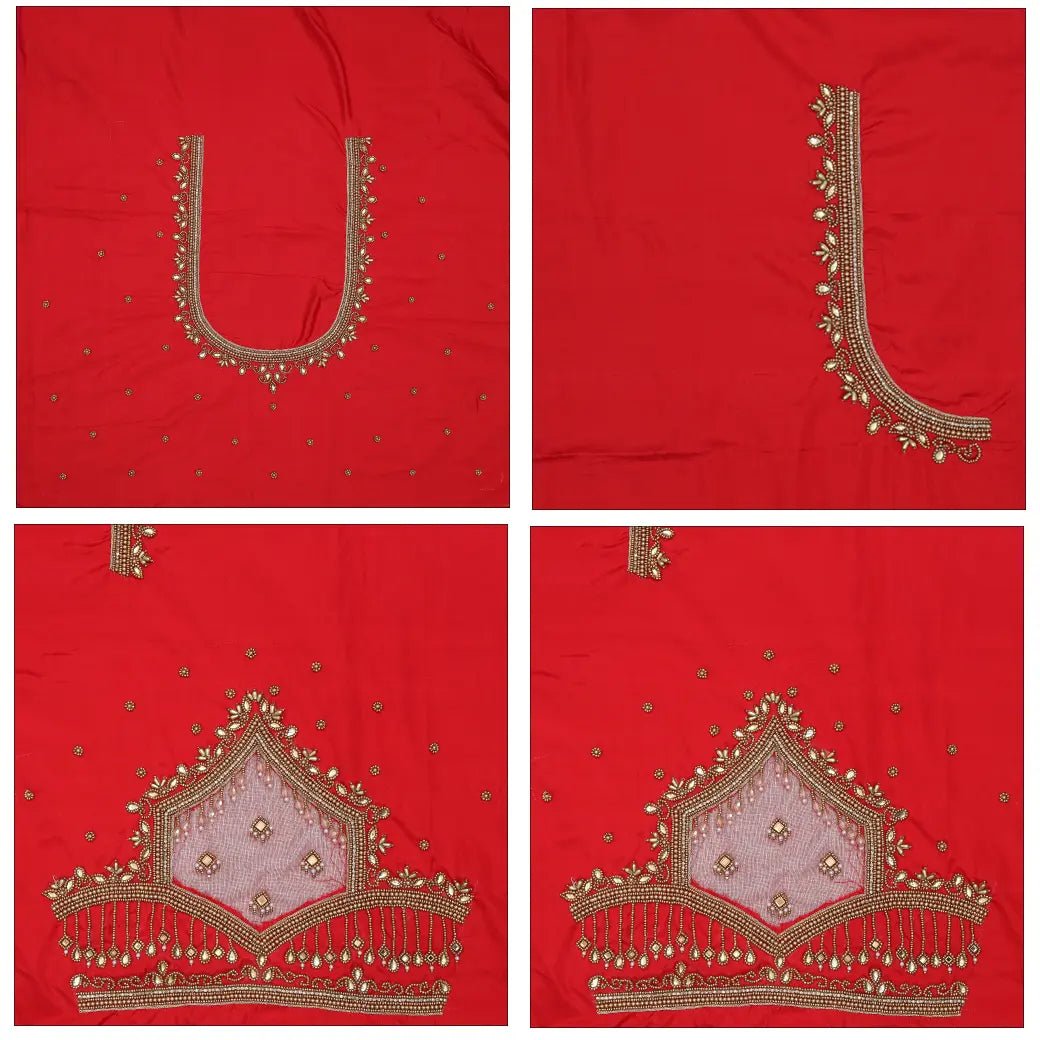 Red Bridal Aariwork Blouse