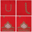 Red Bridal Aariwork Blouse - Thenianantham