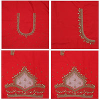 Red Bridal Aariwork Blouse - Thenianantham