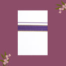White with Purple  - The very thin stripes running alongside it appear to be gold Fancy Border Single Layer Cotton Men’s Dhoti