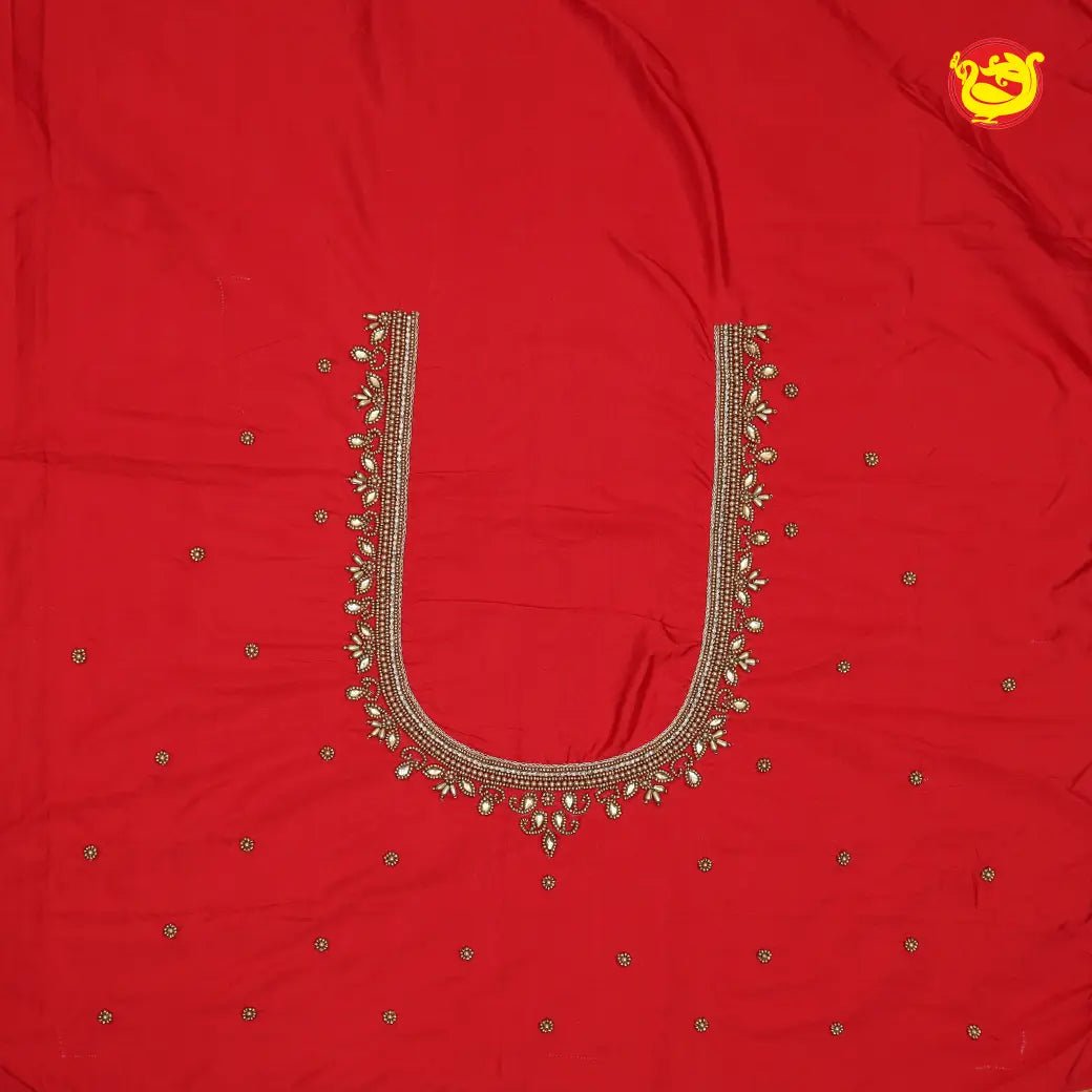 Red Bridal Aariwork Blouse