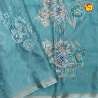 Teal blue with Kota Silk Saree - Thenianantham