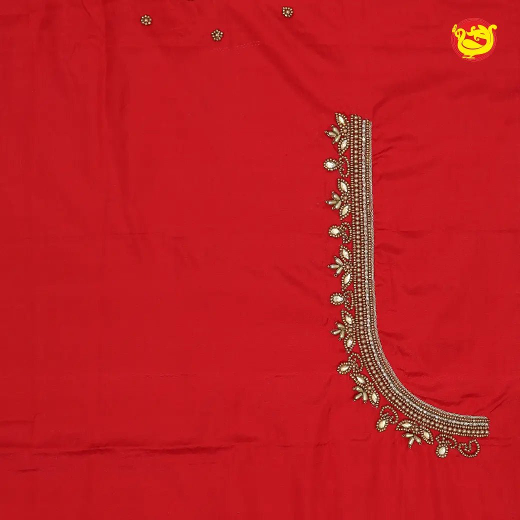 Red Bridal Aariwork Blouse - Thenianantham