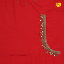 Red Bridal Aariwork Blouse - Thenianantham