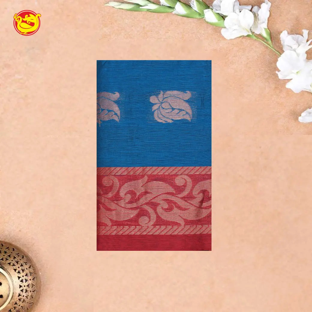 Blue With Maroon Kalyani Cotton Saree