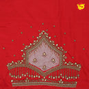 Red Bridal Aariwork Blouse - Thenianantham