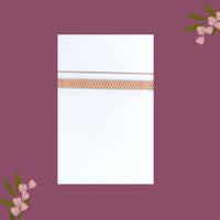 White with Orange And Silver Jari Border Single Layer Cotton Men’s Dhoti