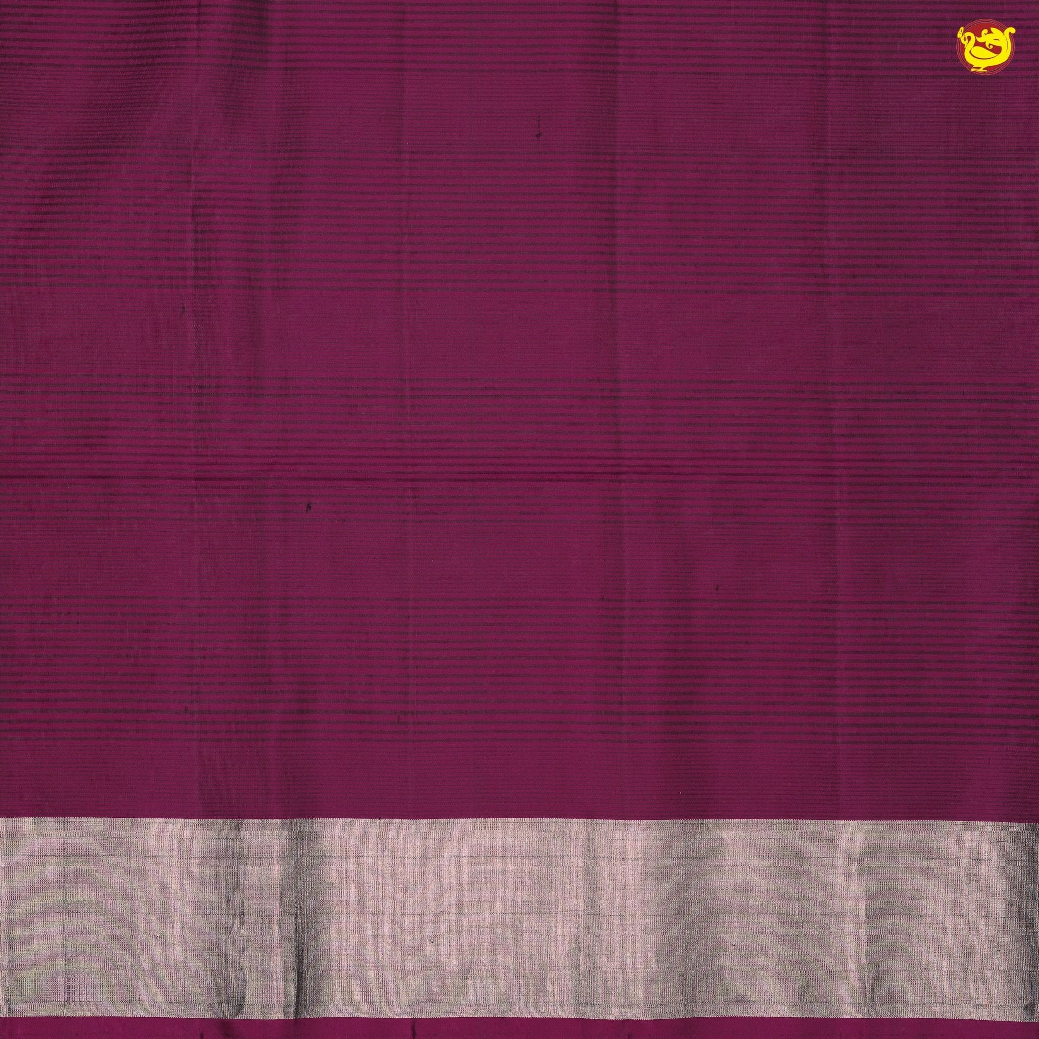 Wine With Parrot Zari Buttas Motifs Silver Zari Pure Kanjivaram Soft Silk Saree - Thenianantham