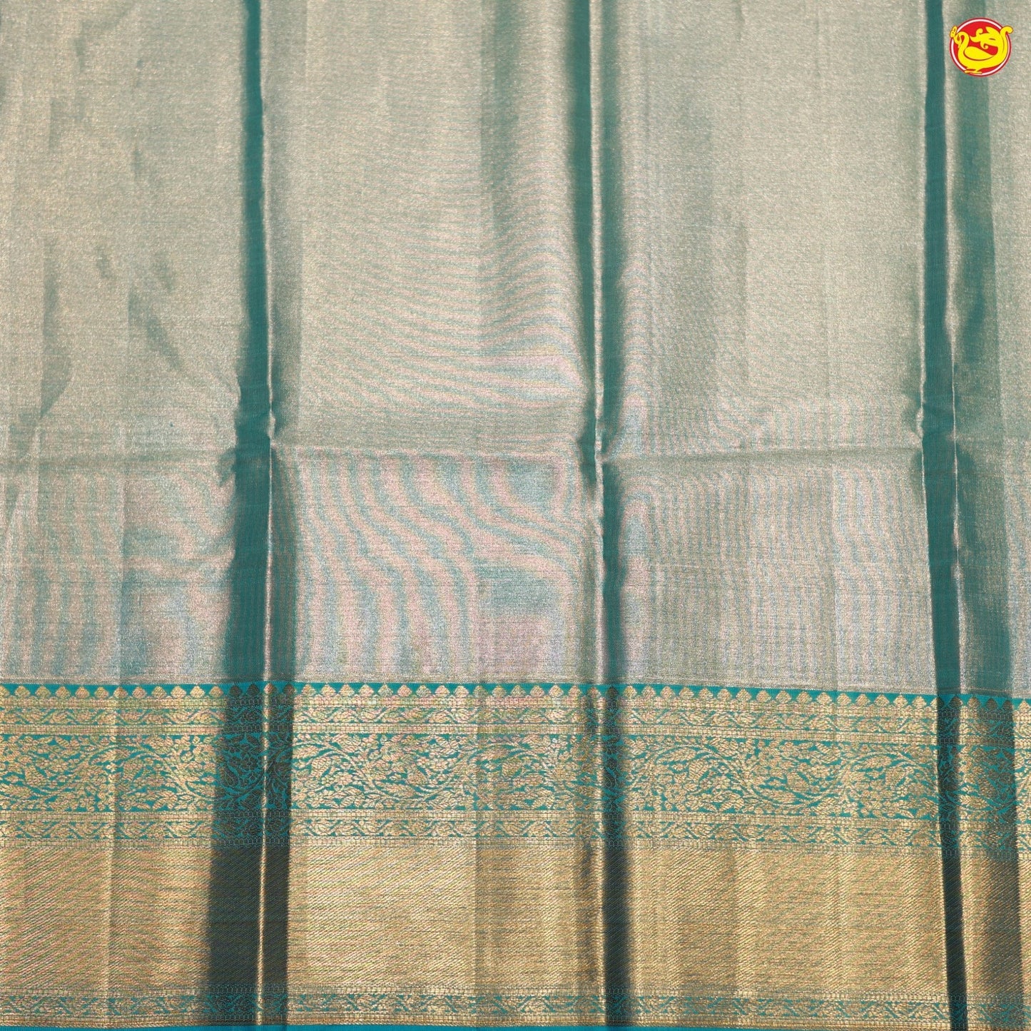 Rainbow Motifs Gold Zari Floral Pure Kanjivaram Tissue Silk Saree - Thenianantham