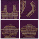 Deep Purple Bridal Aariwork Blouse - Thenianantham