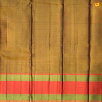 Light Green and Light Red With Floral Buttas Peacovk Border Kanchipuram Soft Silk Saree - Thenianantham