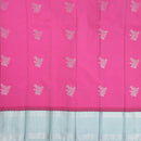 Pink with Plain Light greenish blue Art Silk Saree