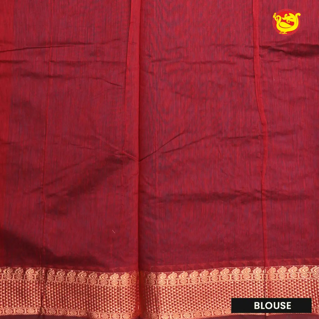 Blue With Maroon Kalyani Cotton Saree