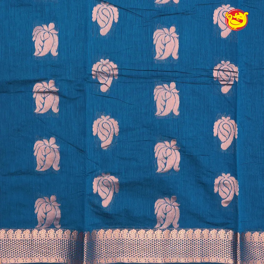 Blue With Maroon Kalyani Cotton Saree