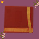 Deep Red With Gold And Red Border Men’s  Temple Wear Dhotis