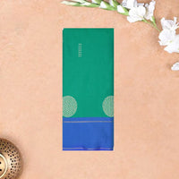 Emerald Green  With Royal Blue  Border  Arani Silk Saree